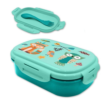 Állatos szendvicsdoboz + evőeszköz szett