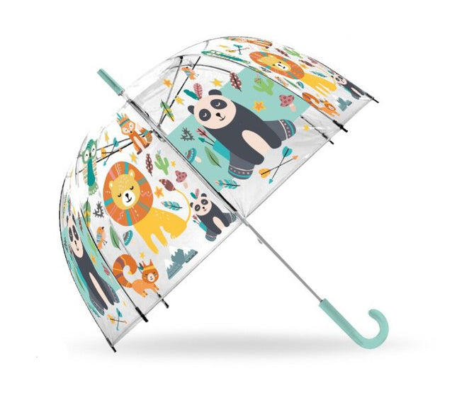 Állatos Etnic gyerek átlátszó félautomata esernyő Ø70 cm
