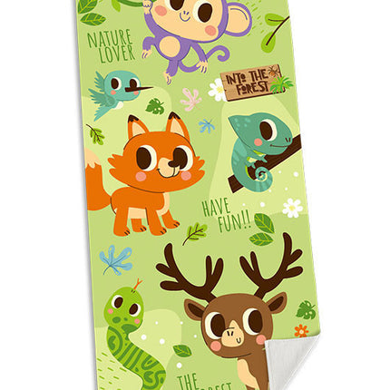 Állatos Into the Forest fürdőlepedő, strand törölköző 70x140cm