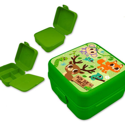 Állatos Into the Forest több rekeszes uzsonnás doboz, szendvicsdoboz