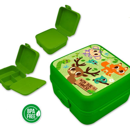 Állatos Into the Forest több rekeszes uzsonnás doboz, szendvicsdoboz