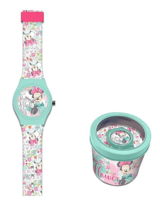 Disney Minnie Flower analóg karóra fém dobozban