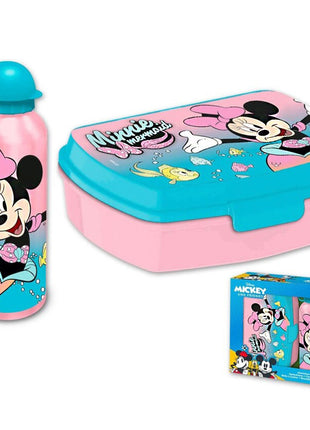 Disney Minnie Mermaid szendvicsdoboz + alumínium kulacs szett