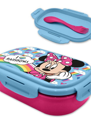 Disney Minnie Rainbows szendvicsdoboz + evőeszköz szett