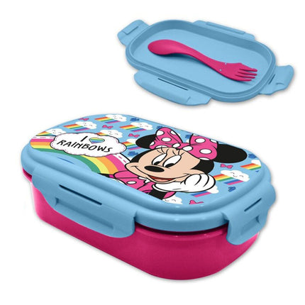 Disney Minnie Rainbows szendvicsdoboz + evőeszköz szett