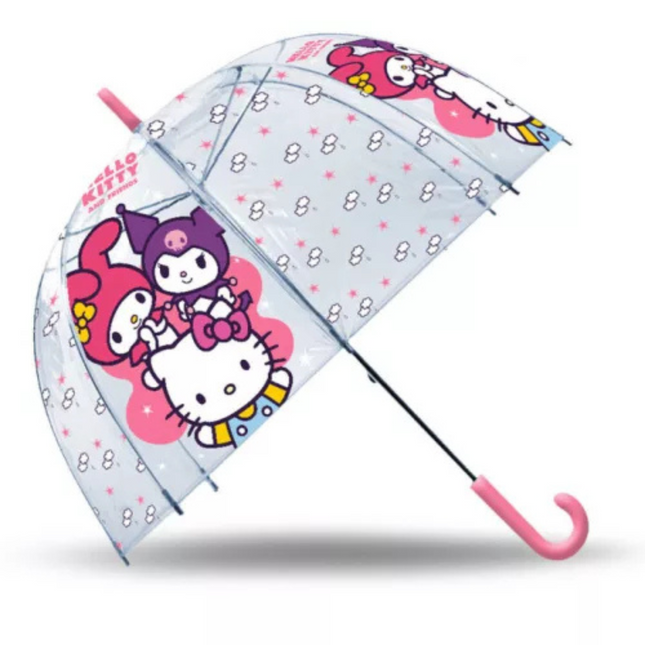 Hello Kitty Friends gyerek átlátszó esernyő 70 cm átmérővel – vidám és praktikus esernyő kislányoknak