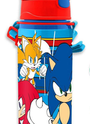 Sonic a sündisznó Prime alumínium szívószálas kulacs akasztóval 600 ml
