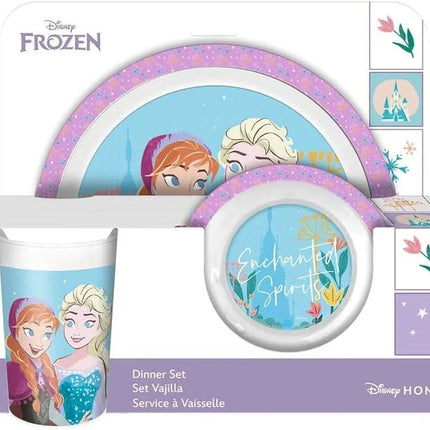 Disney Jégvarázs Enchanted étkészlet, micro műanyag szett Dobozban