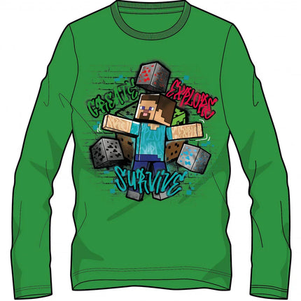 Minecraft Survive gyerek hosszú ujjú póló, felső 6 - 12 év / 116 - 152 cm