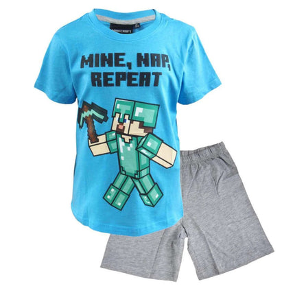 Minecraft Nap gyerek rövid pizsama 6 - 12 év / 116 - 152 cm
