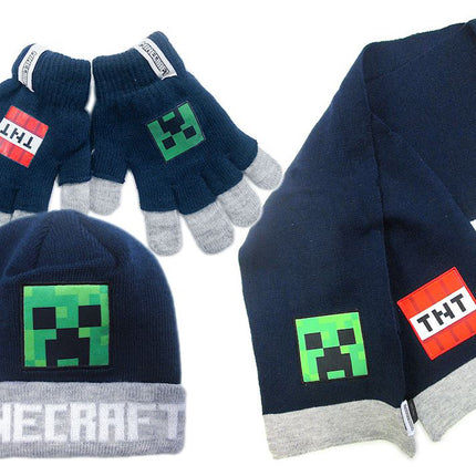 Minecraft Explosive gyerek sapka, sál és kesztyű szett 54-56 cm