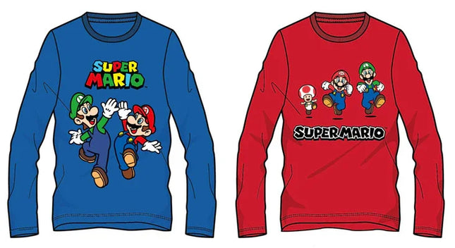 Super Mario Toad gyerek hosszú ujjú póló, felső 4 - 10 év / 104 - 140 cm