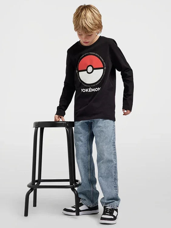 Pokémon Battle gyerek hosszú ujjú póló, felső 10 - 14 év / 140 - 164 cm