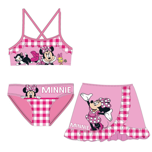 Disney Minnie Checkered gyerek bikini és szoknya szett 4 - 10 év / 104 - 140 cm