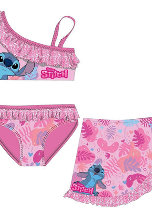 Disney Lilo és Stitch, A csillagkutya Tropic Pink gyerek bikini és sarong szett 4 - 10 év / 104 - 140 cm
