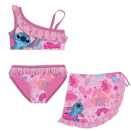 Disney Lilo és Stitch, A csillagkutya Tropic Pink gyerek bikini és sarong szett 4 - 10 év / 104 - 140 cm