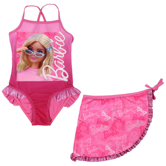 Barbie Style gyerek fürdőruha és sarong szett 3 - 8 év / 98 - 128 cm