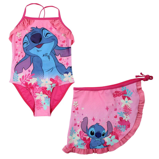 Disney Lilo és Stitch, A csillagkutya Pink gyerek fürdőruha és sarong szett 3 - 8 év / 98 - 128 cm