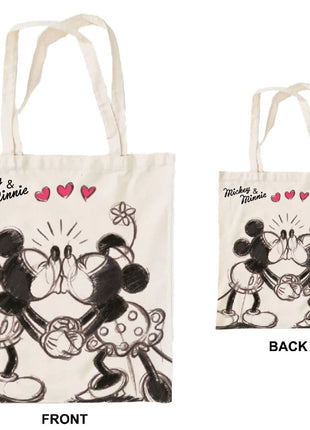 Disney Minnie Mickey Kiss vászontáska, bevásárlótáska 44 cm