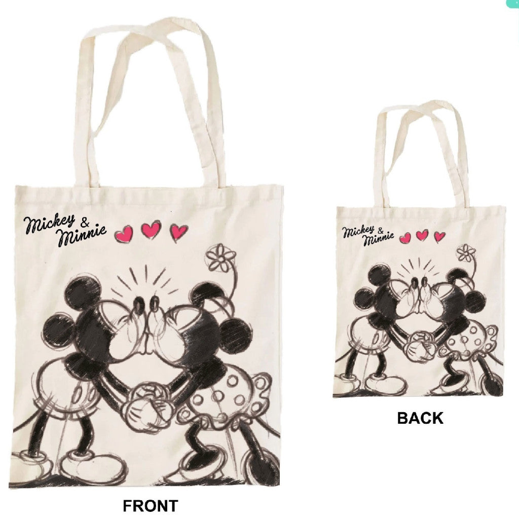 Disney Minnie Mickey Kiss vászontáska, bevásárlótáska 44 cm
