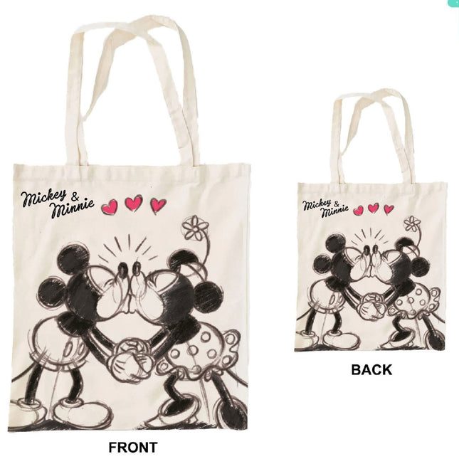 Disney Minnie Mickey Kiss vászontáska, bevásárlótáska 44 cm