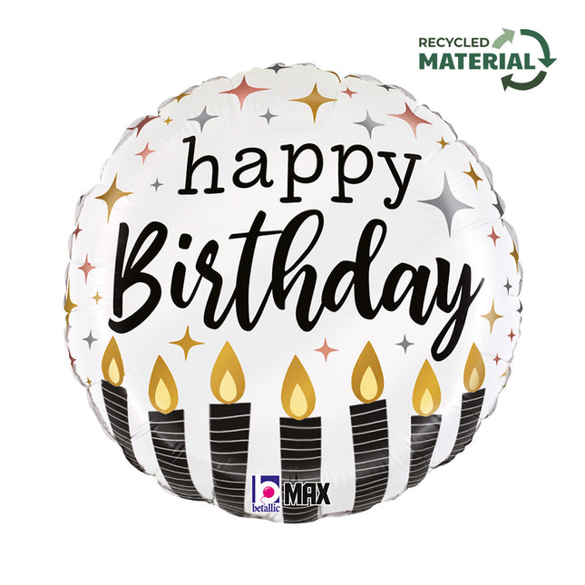 Happy Birthday Satin Candle fólia lufi 46 cm