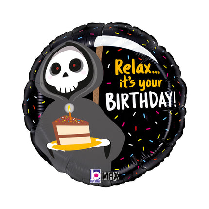 Happy Birthday Grim Reaper fólia lufi 46 cm