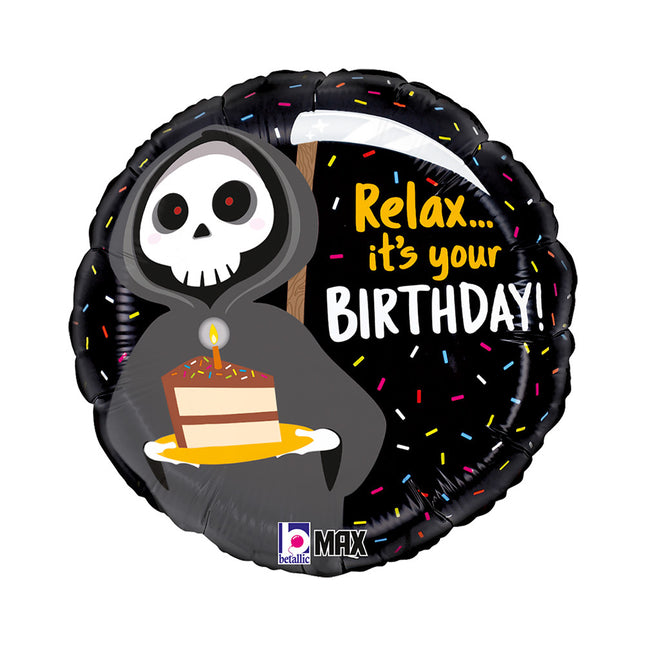 Happy Birthday Grim Reaper fólia lufi 46 cm