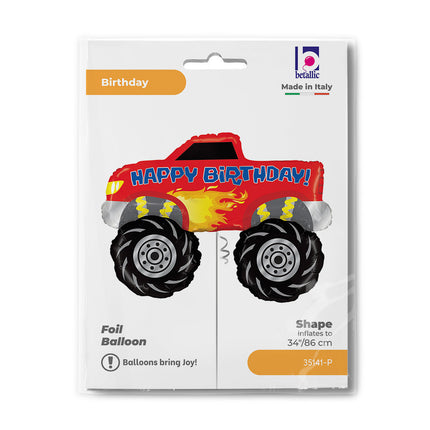 Happy Birthday Monster Truck fólia lufi 86 cm