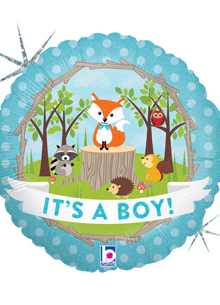 Baby Boy Woodland Holo fólia lufi 46 cm