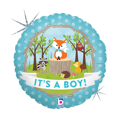 Baby Boy Woodland Holo fólia lufi 46 cm