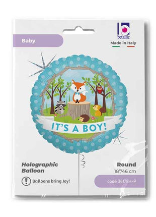 Baby Boy Woodland Holo fólia lufi 46 cm