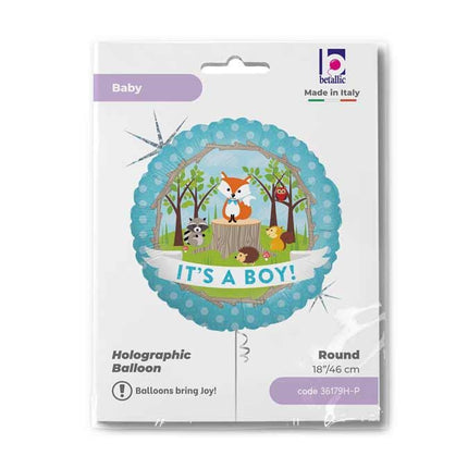 Baby Boy Woodland Holo fólia lufi 46 cm