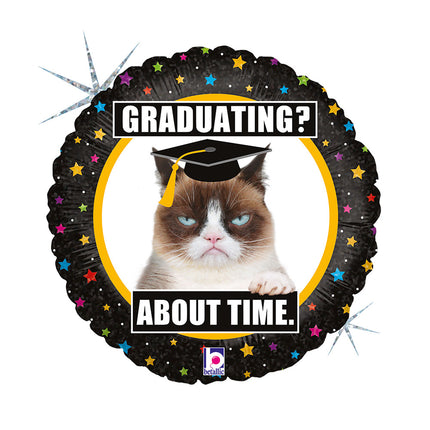 Grumpy Cat Gradution Holo fólia lufi 46 cm