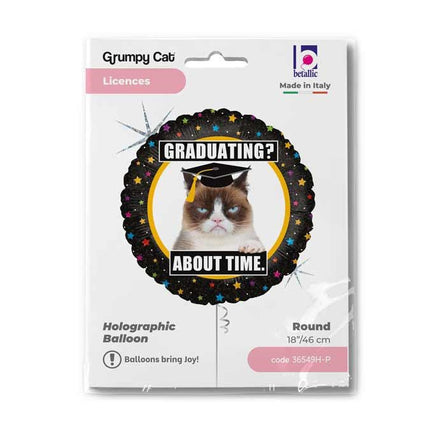 Grumpy Cat Gradution Holo fólia lufi 46 cm