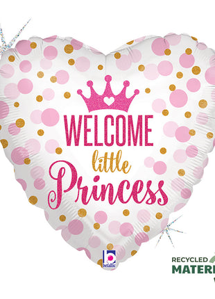 Baby Girl Glitter Princess fólia lufi 46 cm
