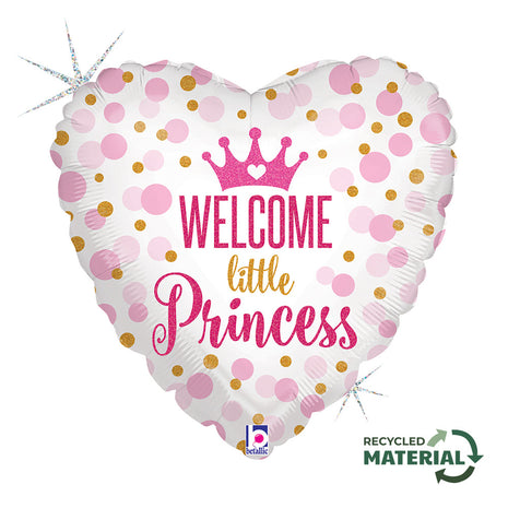 Baby Girl Glitter Princess fólia lufi 46 cm