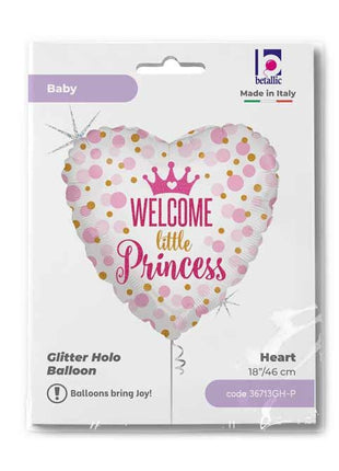 Baby Girl Glitter Princess fólia lufi 46 cm