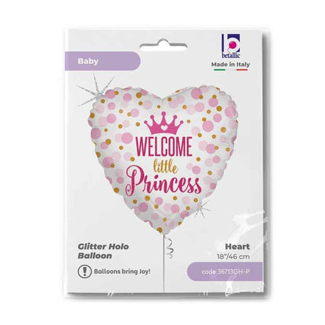 Baby Girl Glitter Princess fólia lufi 46 cm