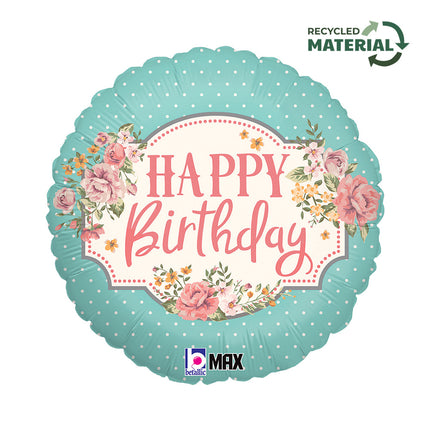 Happy Birthday Vintage fólia lufi 46 cm