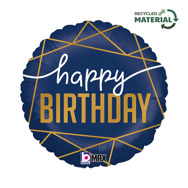 Happy Birthday Navy fólia lufi 46 cm