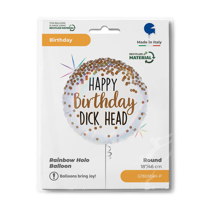 Happy Birthday Dick Head fólia lufi 46 cm