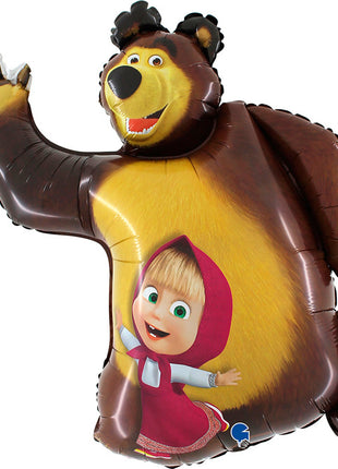 Mása és a medve Smile fólia lufi 107 cm