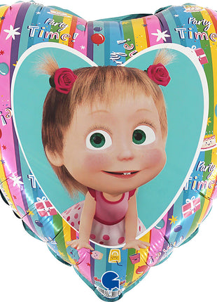 Mása és a medve Rainbow fólia lufi 46 cm