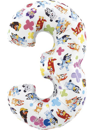 Bluey Friends 3-as szám fólia lufi 66 cm