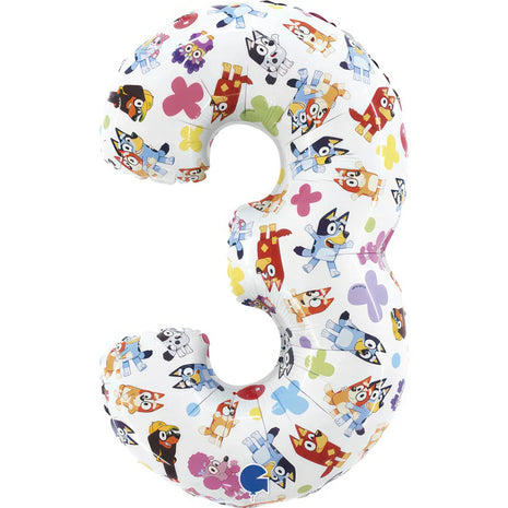 Bluey Friends 3-as szám fólia lufi 66 cm