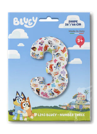 Bluey Friends 3-as szám fólia lufi 66 cm