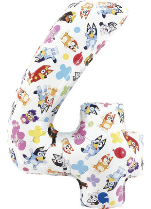 Bluey Friends 4-es szám fólia lufi 66 cm