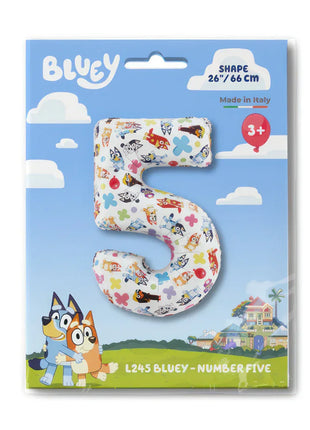 Bluey Friends 5-ös szám fólia lufi 66 cm