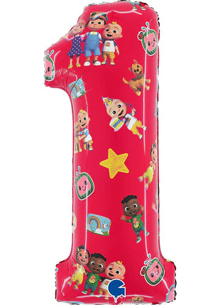 CoComelon Red 1-es szám fólia lufi 66 cm